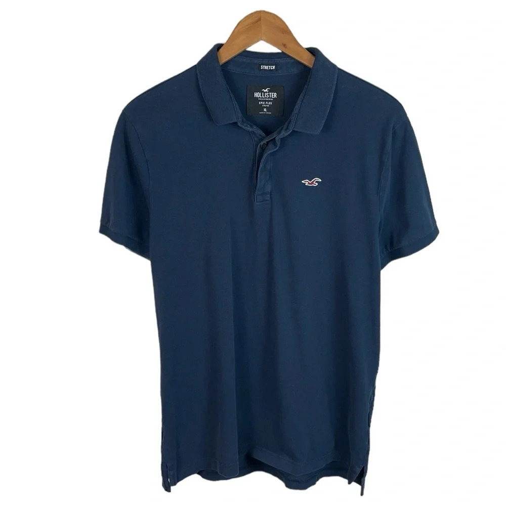 PO744 Men’s Hollister California Epic Flex Stretch Logo Polo Shirt XL